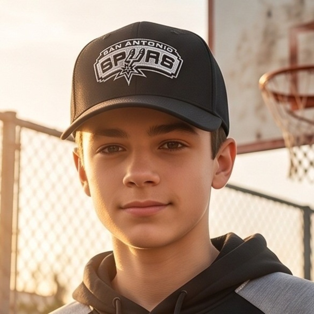 San Antonio Spurs Kids Black NBA Western Conference Adjustable‎ Baseball Hat